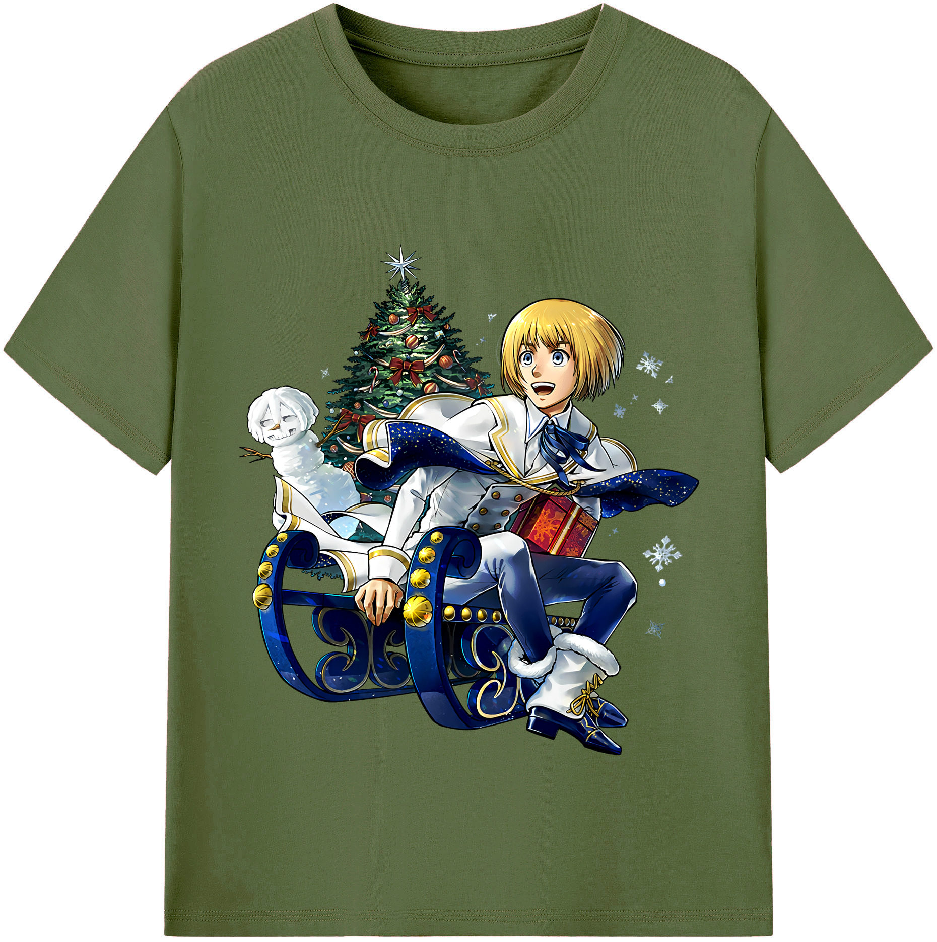 （画像用） 進撃の巨人 アルミン·アルレルト Attack on Titan Armin Arlert 綿100％半袖Tシャツ（フロントプリント）